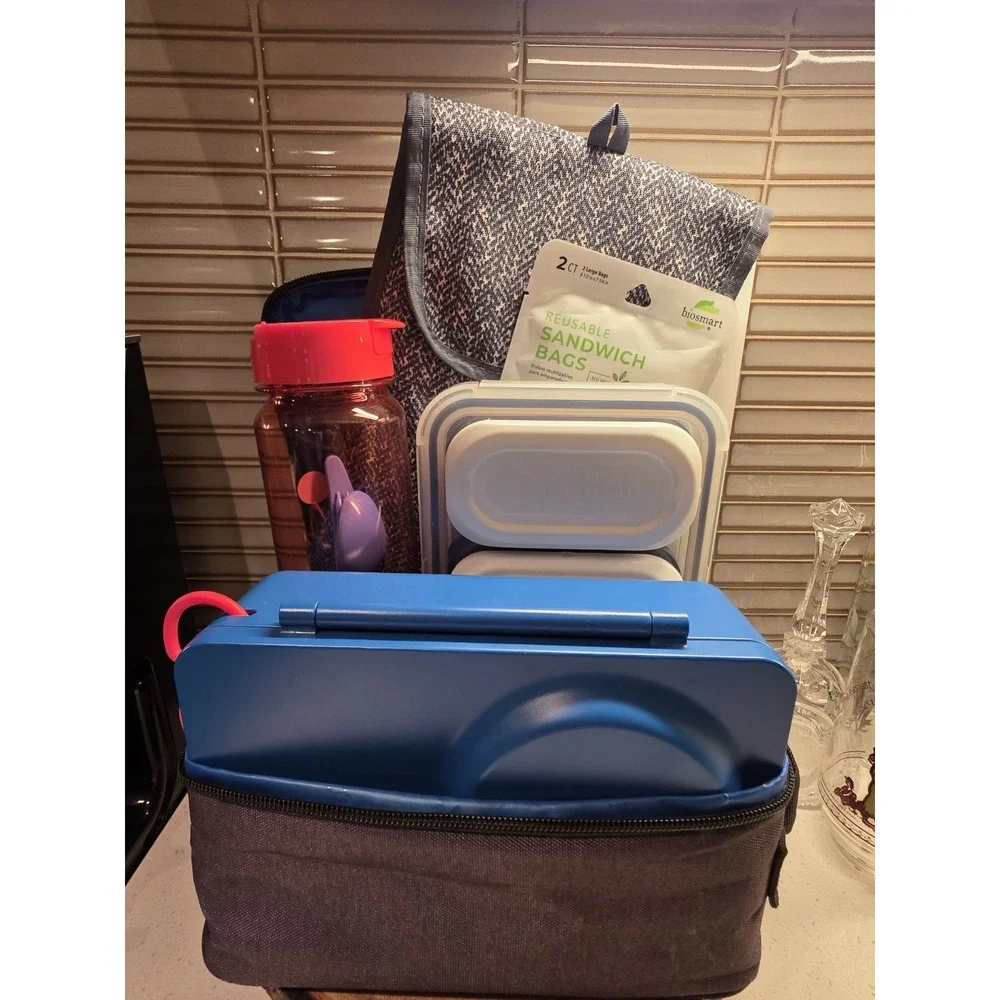 Lunch Bundle Set-Sandwich Bags, Variety Of Lunchboxes, Water Bottle, Utensils